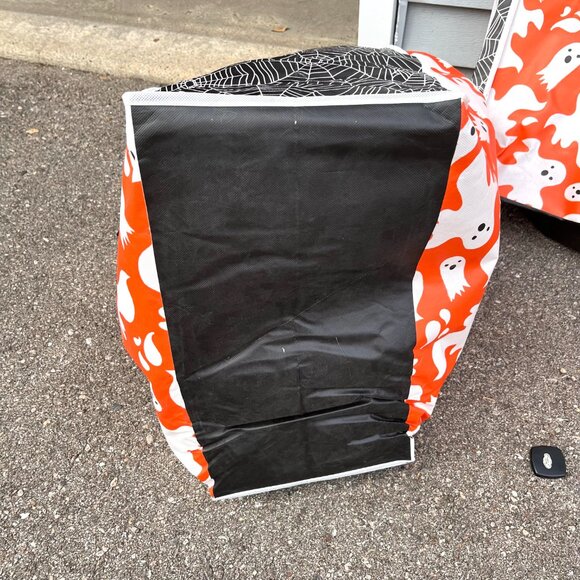 ❤️3/$30! 2 XL Halloween Tote Bag Ghost Orange Spiderweb Large Storage Shopping - Picture 6 of 6